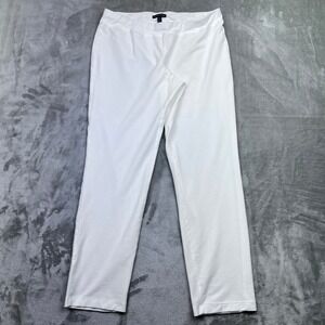 Eileen Fisher White Knit Pants Women's Medium Comfortable Everyday Wear Fits 30"